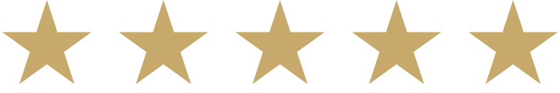 Five gold stars on a black background